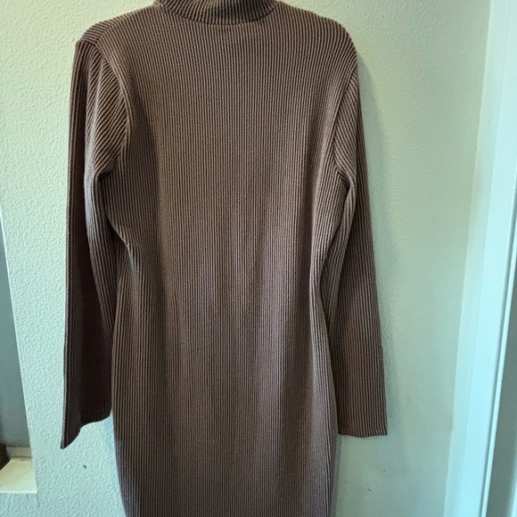 White Birch Pink Asymmetrical Cowl Neck Sweater Dress - Picture 4 of 4